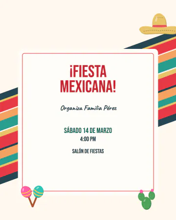 Sarape. Rayas de sarape, sombrero, maracas y nopal.