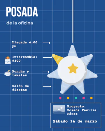 Piñata en plano. La piñata de la posada dibujada como plano de ingeniería, con cotas que dicen cuándo y dónde.