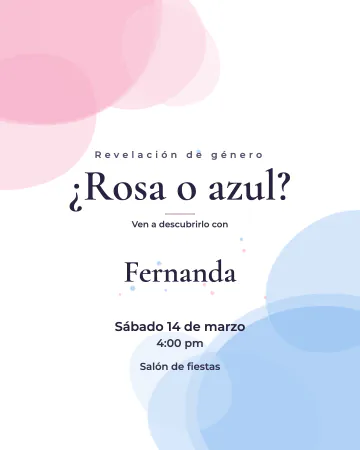 Humo de colores. Humo rosa y azul que se encuentra en el centro, como el momento de la sorpresa.