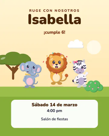 Leoncito en la sabana. Un leoncito con sus amigos elefante y cebra en el pasto de la sabana.