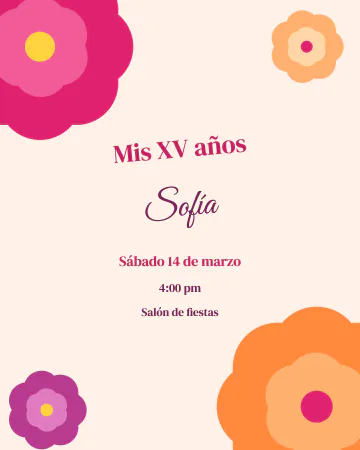 Flores de papel. Flores grandotas de papel en fucsia y naranja.