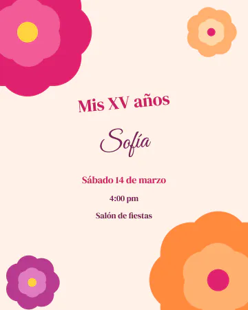 Flores de papel. Flores grandotas de papel en fucsia y naranja.
