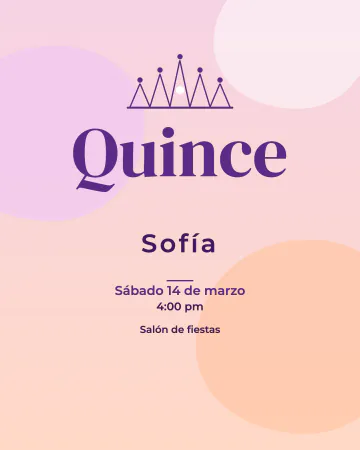 Princesa moderna. Degradado rosa y durazno con una tiara de líneas finas.