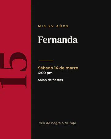 Rojo y negro. Negro con una franja roja y un 15 grande.